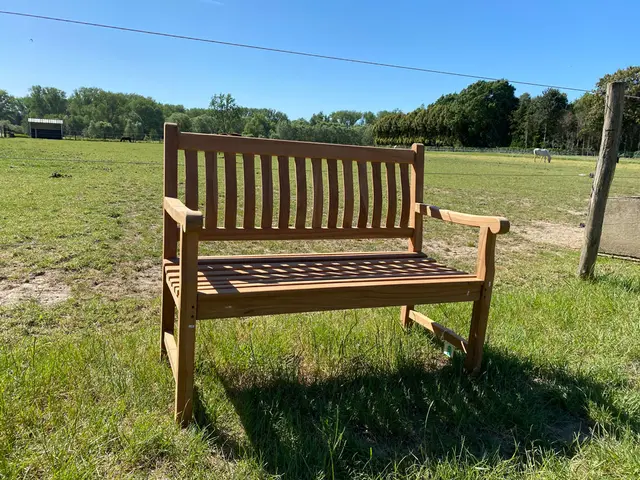 Banc de jardin en teck Dordogne 120 cm – photo 2