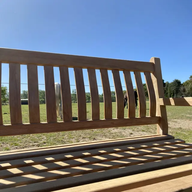 Banc de jardin en teck Dordogne 120 cm – photo 4