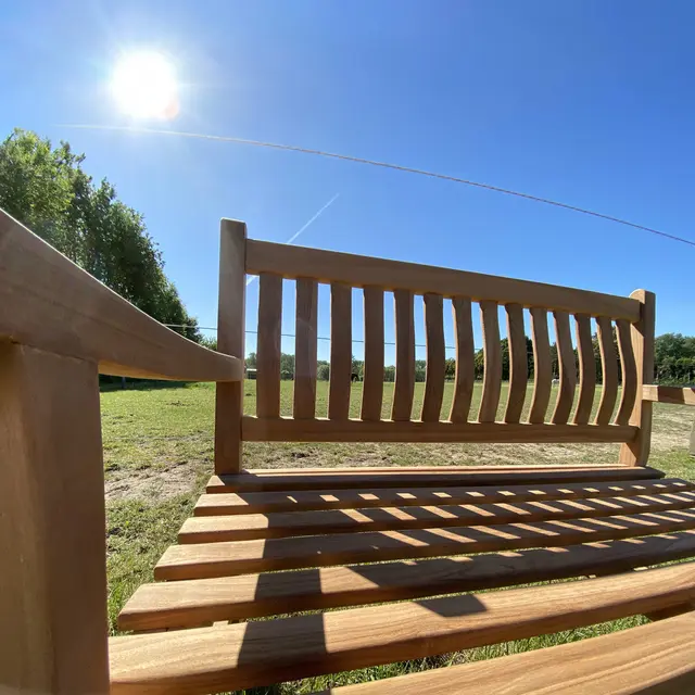 Banc de jardin en teck Dordogne 120 cm – photo 5