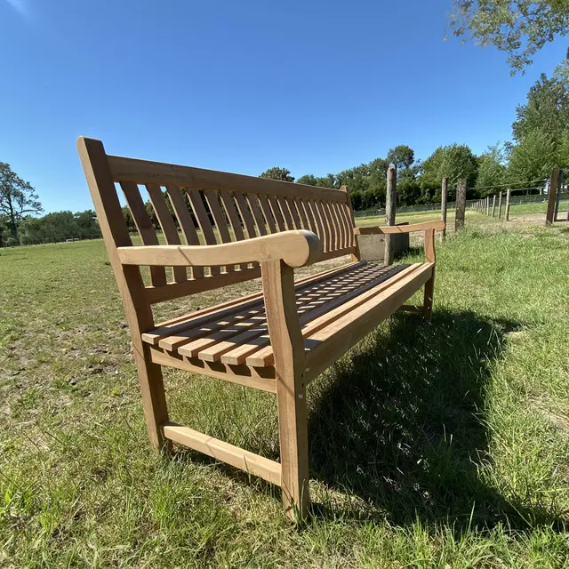Banc de jardin en teck Dordogne 180 cm – photo 3