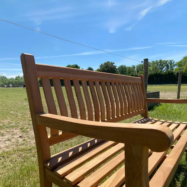 Banc de jardin en teck Dordogne 180 cm – photo 6