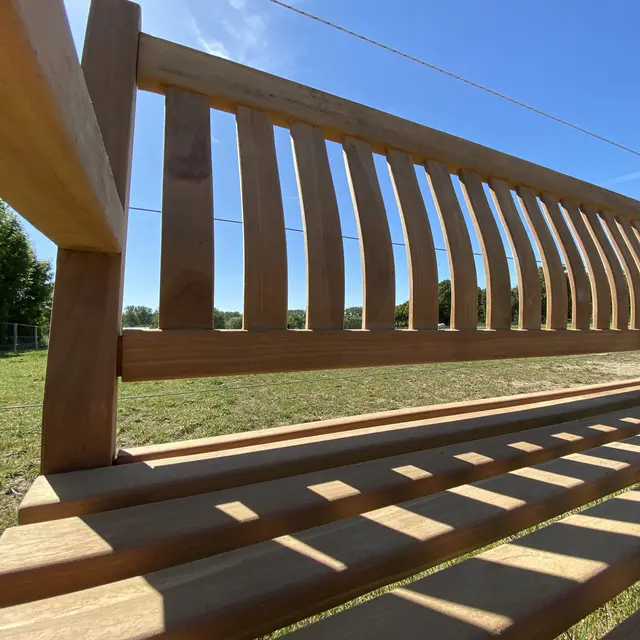 Banc de jardin en teck Dordogne 180 cm – photo 7