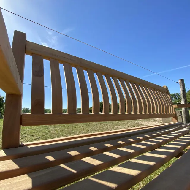 Banc de jardin en teck Dordogne 210 cm – photo 6