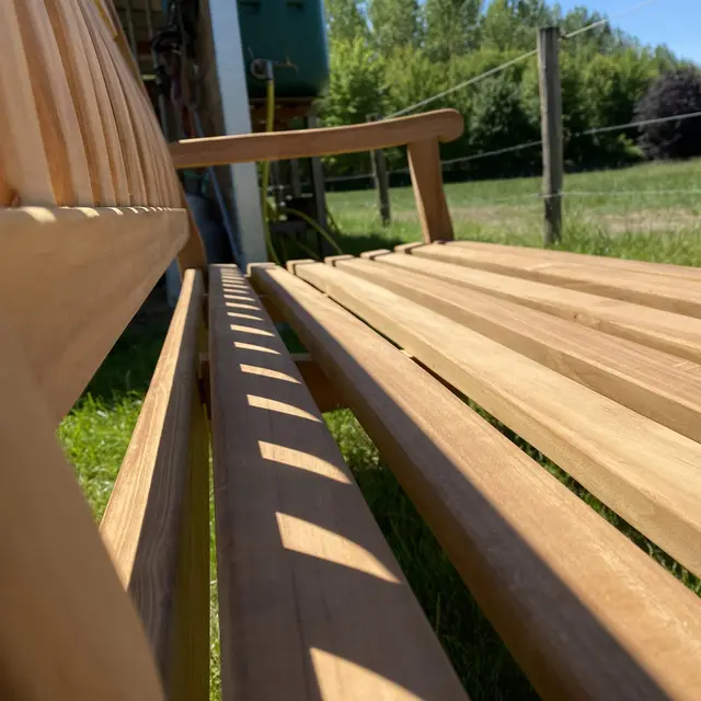 Banc de jardin en teck Dordogne 250 cm – photo 3
