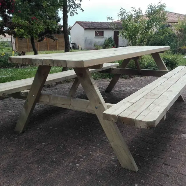 Lot de 6 tables de pique-nique ROYAL KING® 200 cm – photo 4